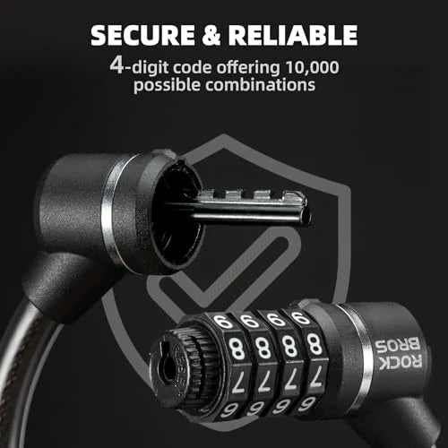 Fahrradschloss – 4‑stelliges Zahlenschloss mit 11,62 mm dickem Stahlkabel