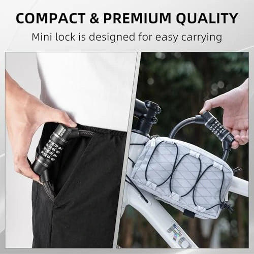 Fahrradschloss – 4‑stelliges Zahlenschloss mit 11,62 mm dickem Stahlkabel