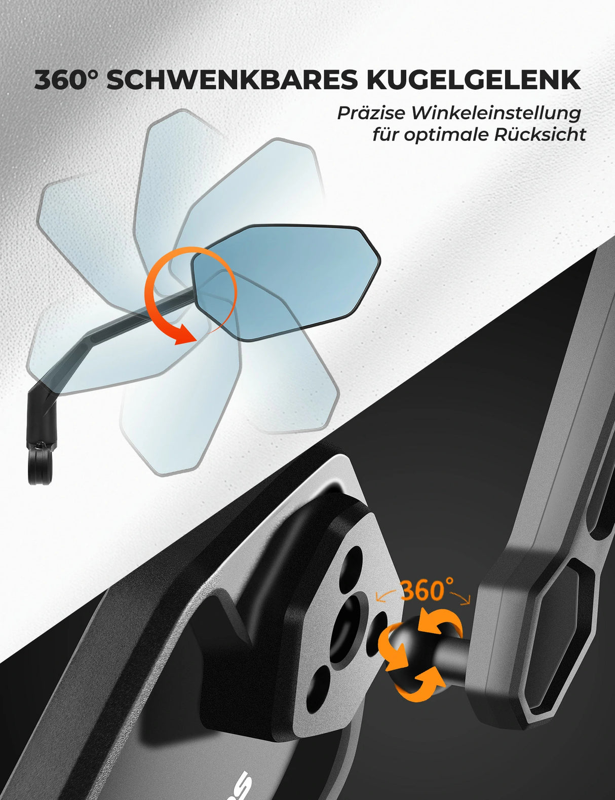 Fahrradspiegel – 360° Verstellbar, Blendfrei & Bruchfest