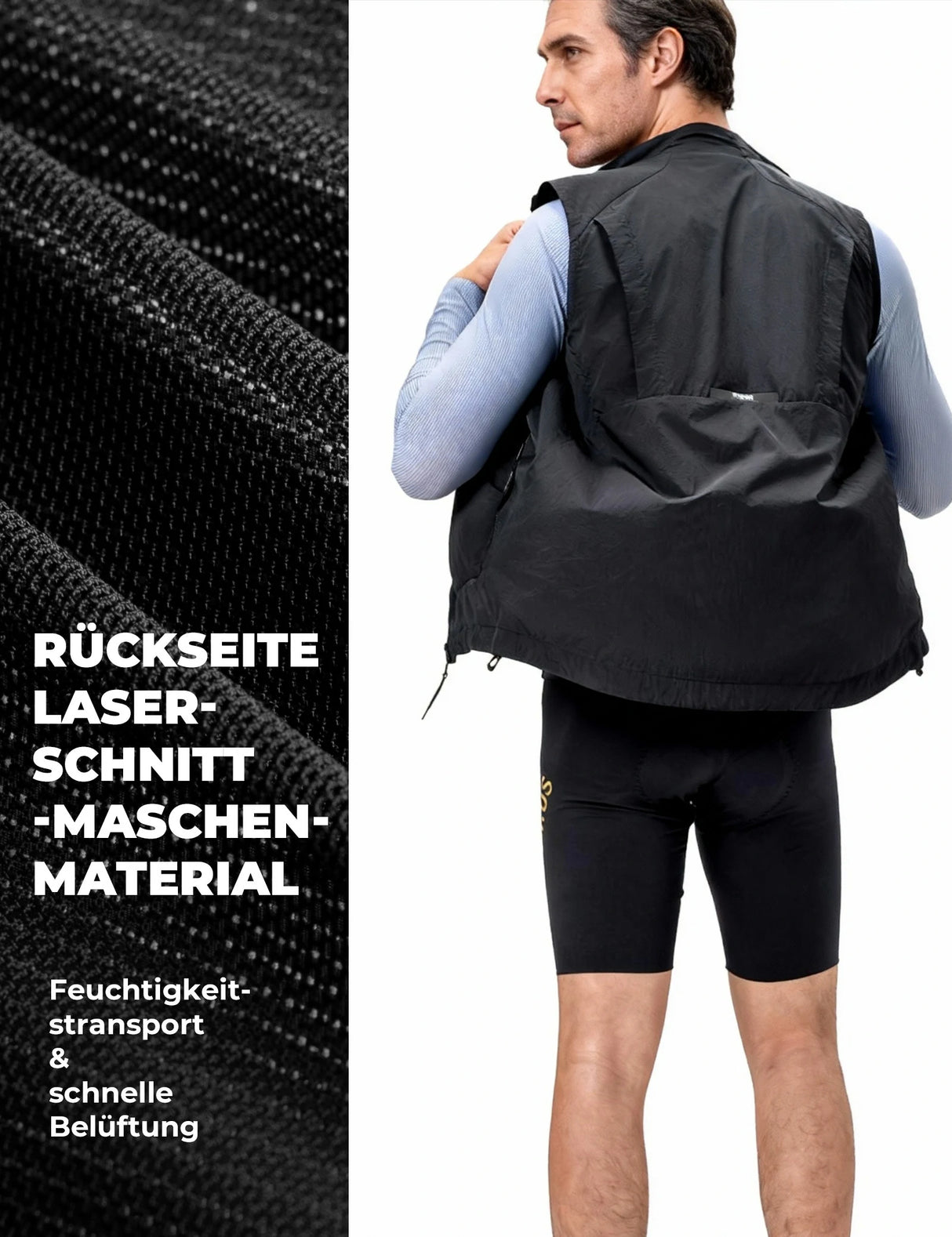 Fahrradweste Winddicht & Sonnengeschützt – Leicht, Atmungsaktiv & Schnelltrocknend