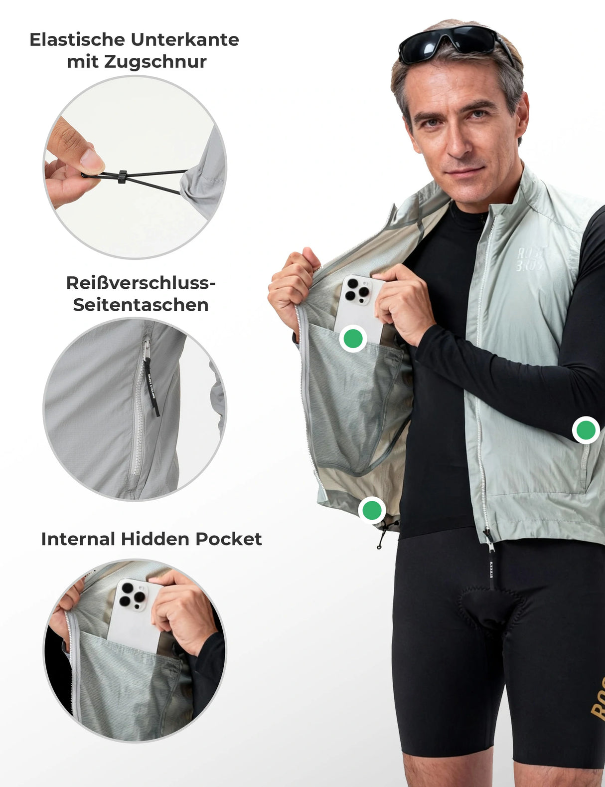 Fahrradweste Winddicht & Sonnengeschützt – Leicht, Atmungsaktiv & Schnelltrocknend