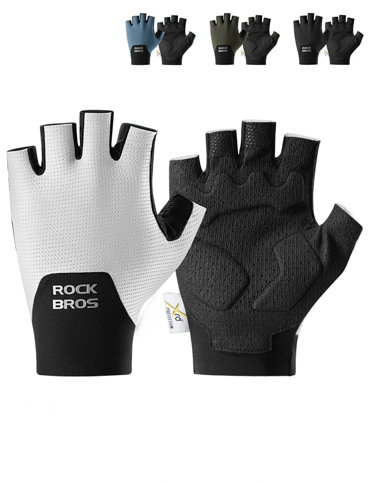ROCKBROS Halbfinger Fahrradhandschuhe – Mit PORON XRD® Polster, Herren & Damen