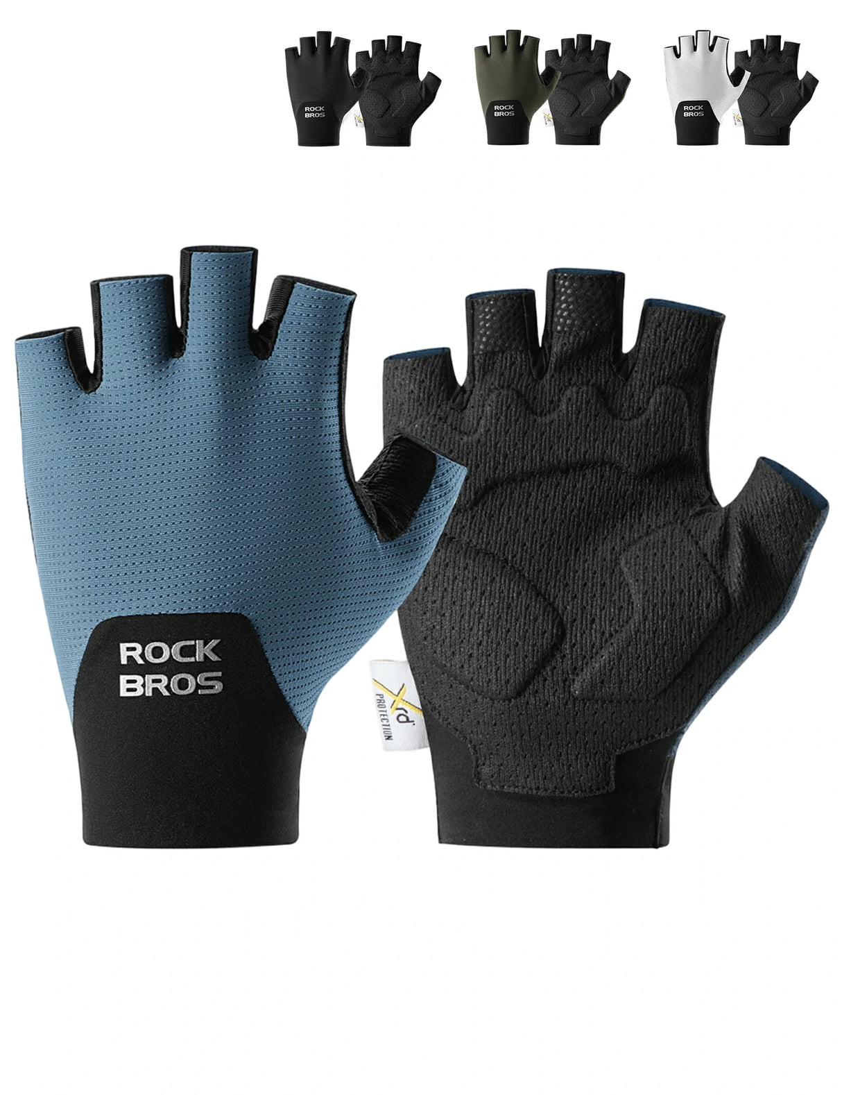 ROCKBROS Halbfinger Fahrradhandschuhe – Mit PORON XRD® Polster, Herren & Damen