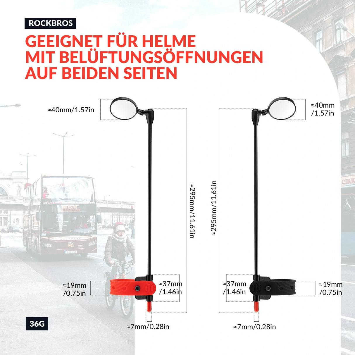 Helmspiegel – Fahrradspiegel für Helm, 360° verstellbar