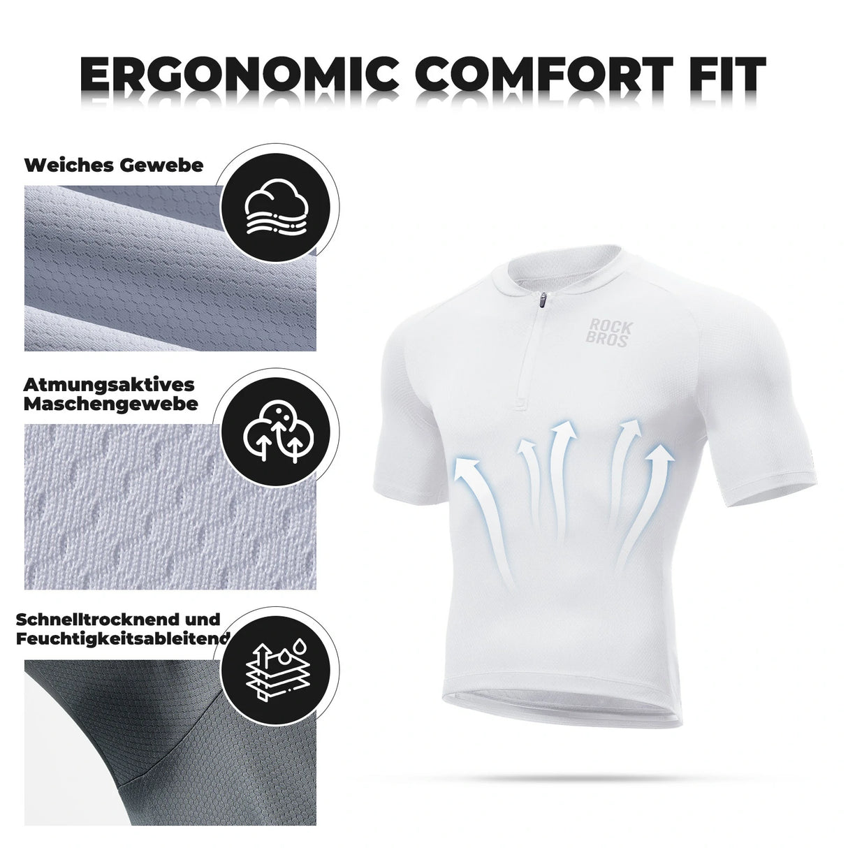 Herren Radtrikot Kurzarm – Rennradtrikot, atmungsaktiv & schnell trocknend