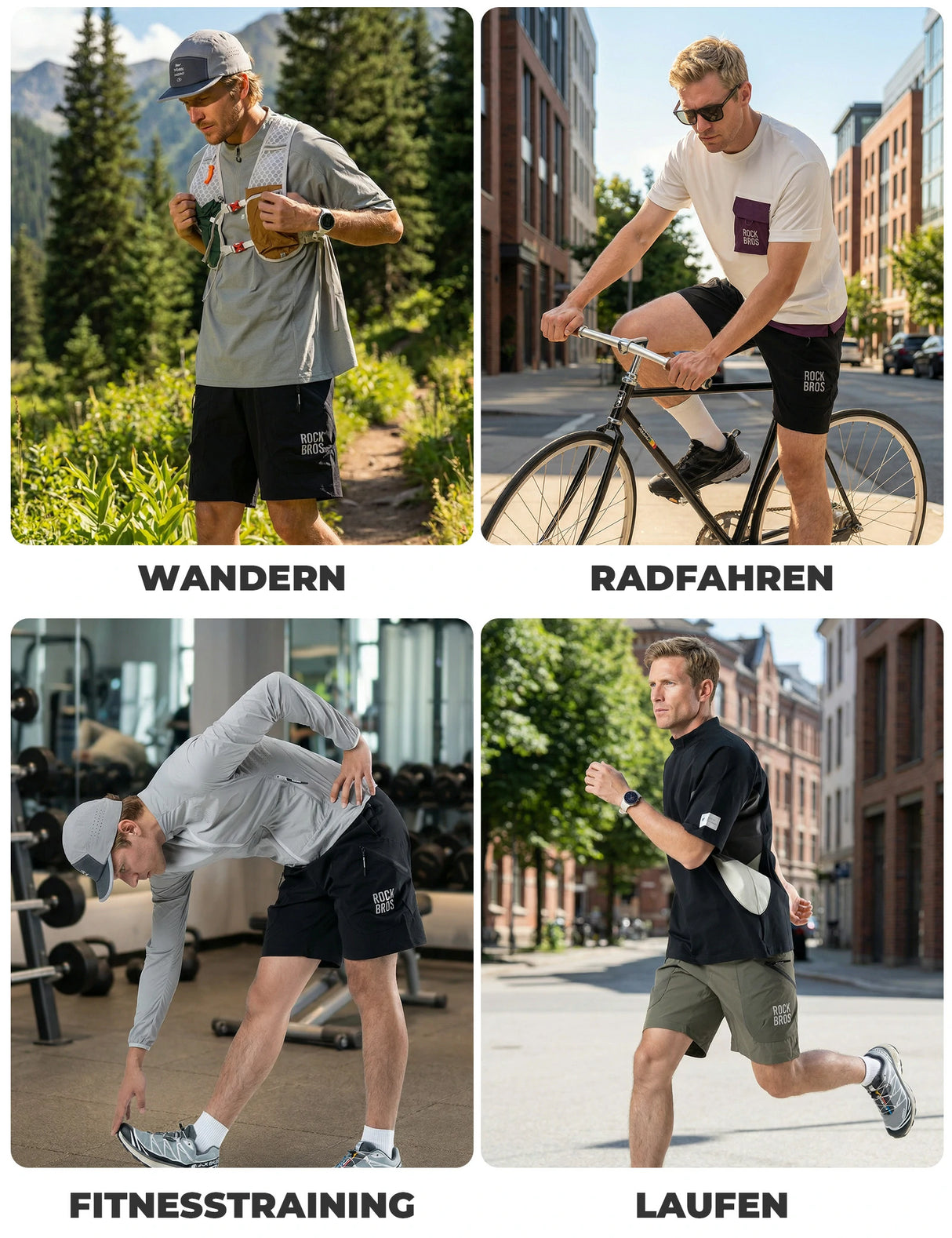 Herren Sport‑Shorts – Magnetischer Taillengurt & 4‑Taschen‑Design