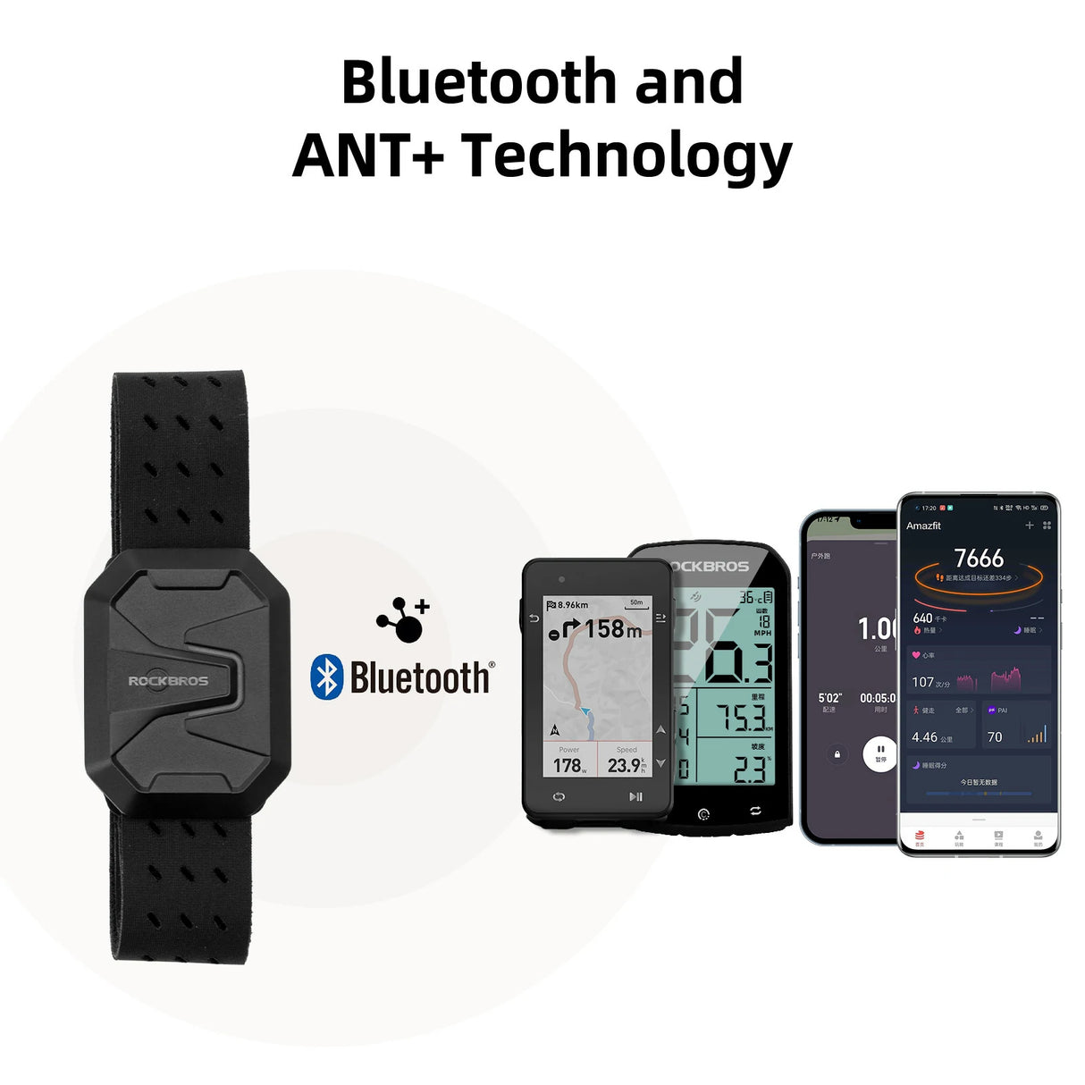 Herzfrequenzmesser Armband, Bluetooth ANT+