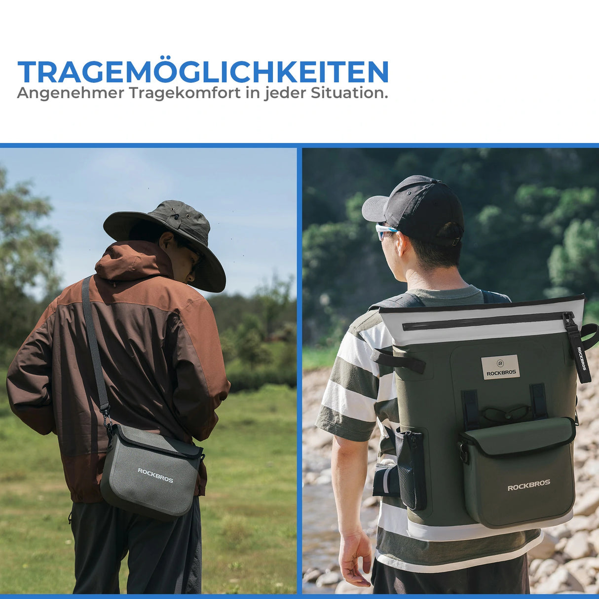 ROCKBROS Kühltasche 18 L – Thermo‑isoliert, 68 h Kühlung, für Picknick & Reise