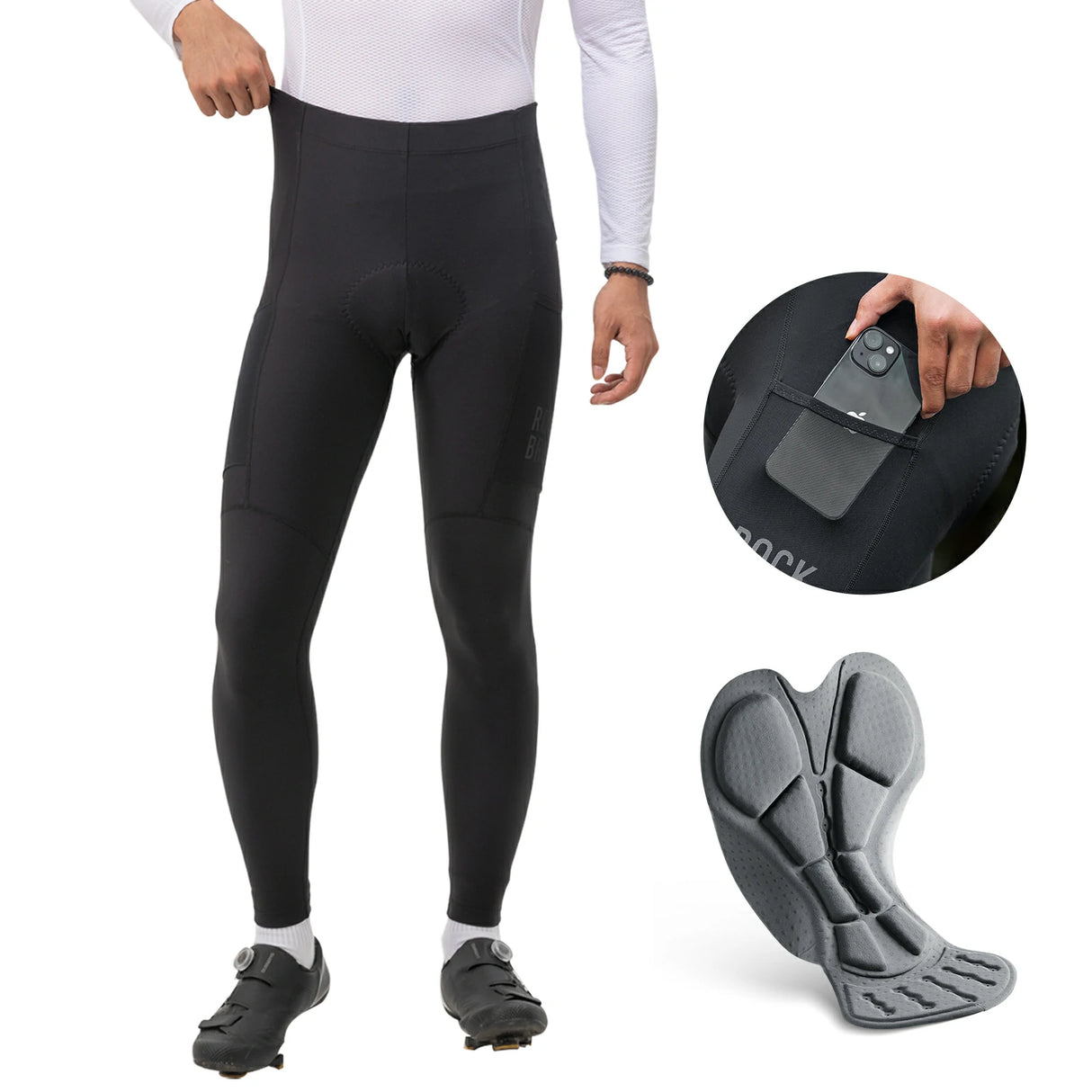 Lange Fahrradhose für Herren – Thermo, 3D‑gepolstert, elastisch