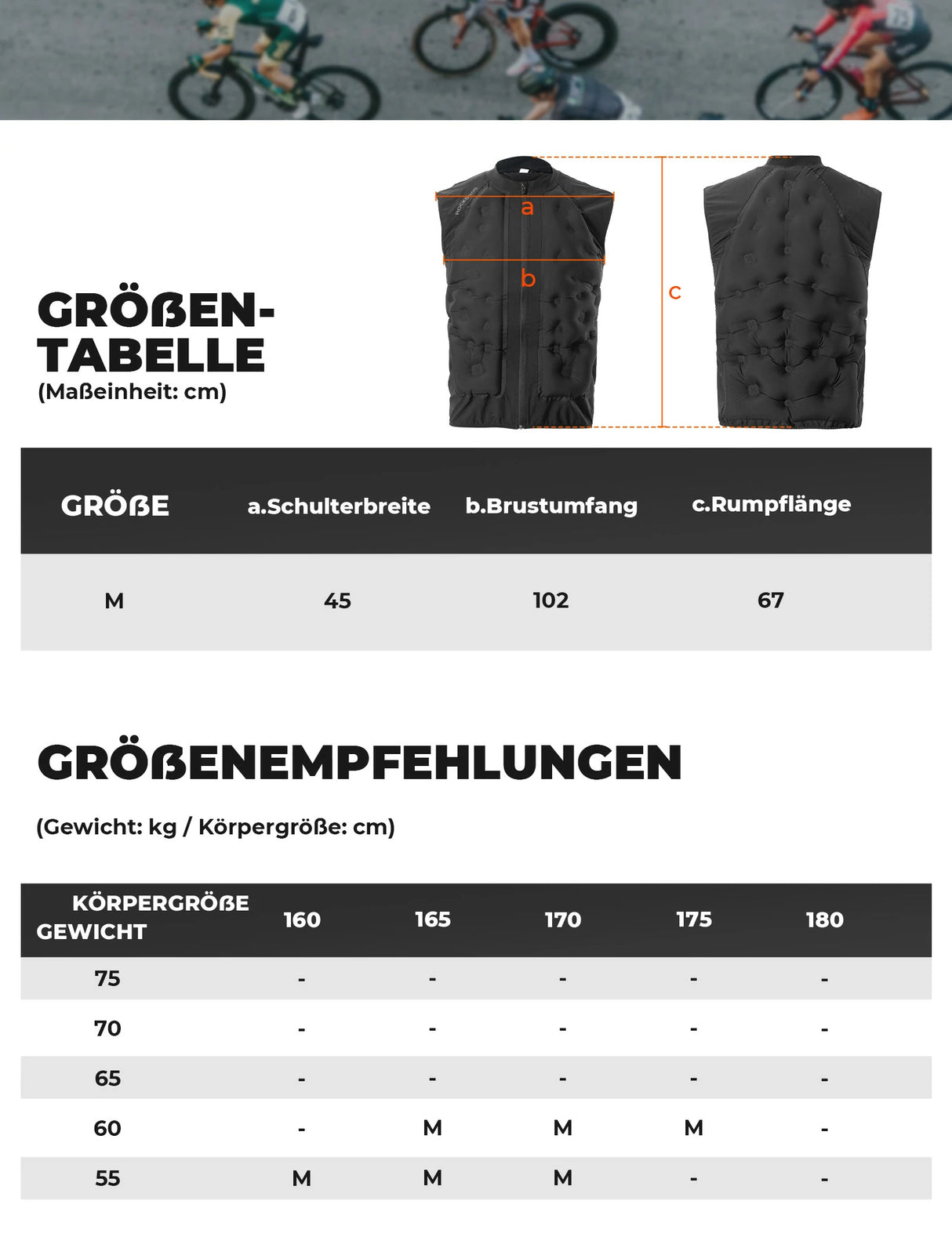 Leichte Thermo‑Fahrradweste mit 3D‑Air‑Layer‑Isolierung – MJ013