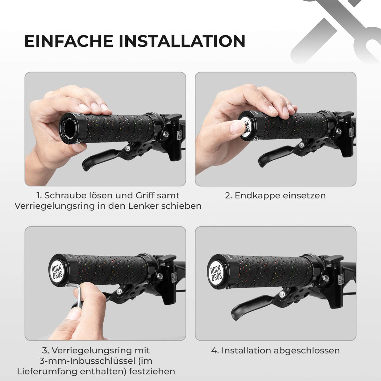 ROCKBROS Lenkergriffe – Doppelverschluss für 22 mm Lenker