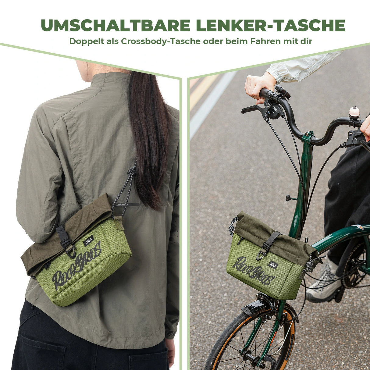 Lenkertasche für Flatbar & Brompton – 2,8‑4,6 L (expandierbar)