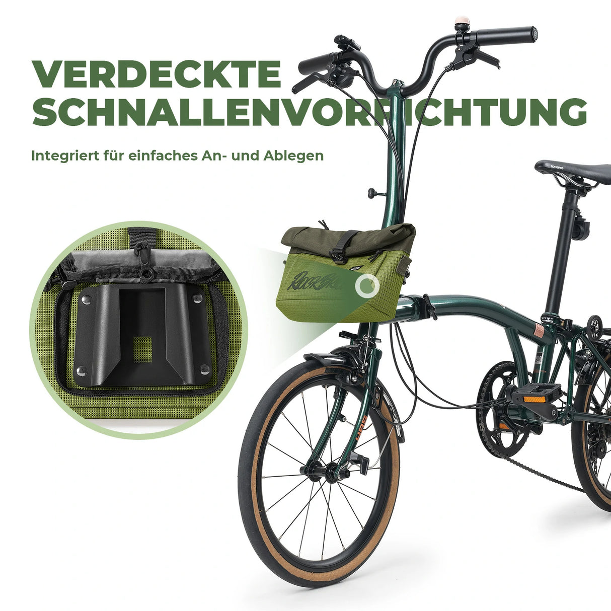 Lenkertasche für Flatbar & Brompton – 2,8‑4,6 L (expandierbar)