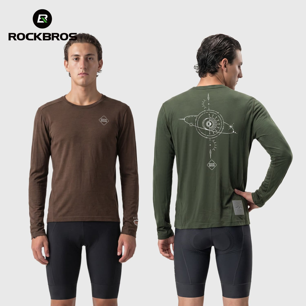 ROCKBROS Herren-Radtrikot aus Merinowolle und Tencel
