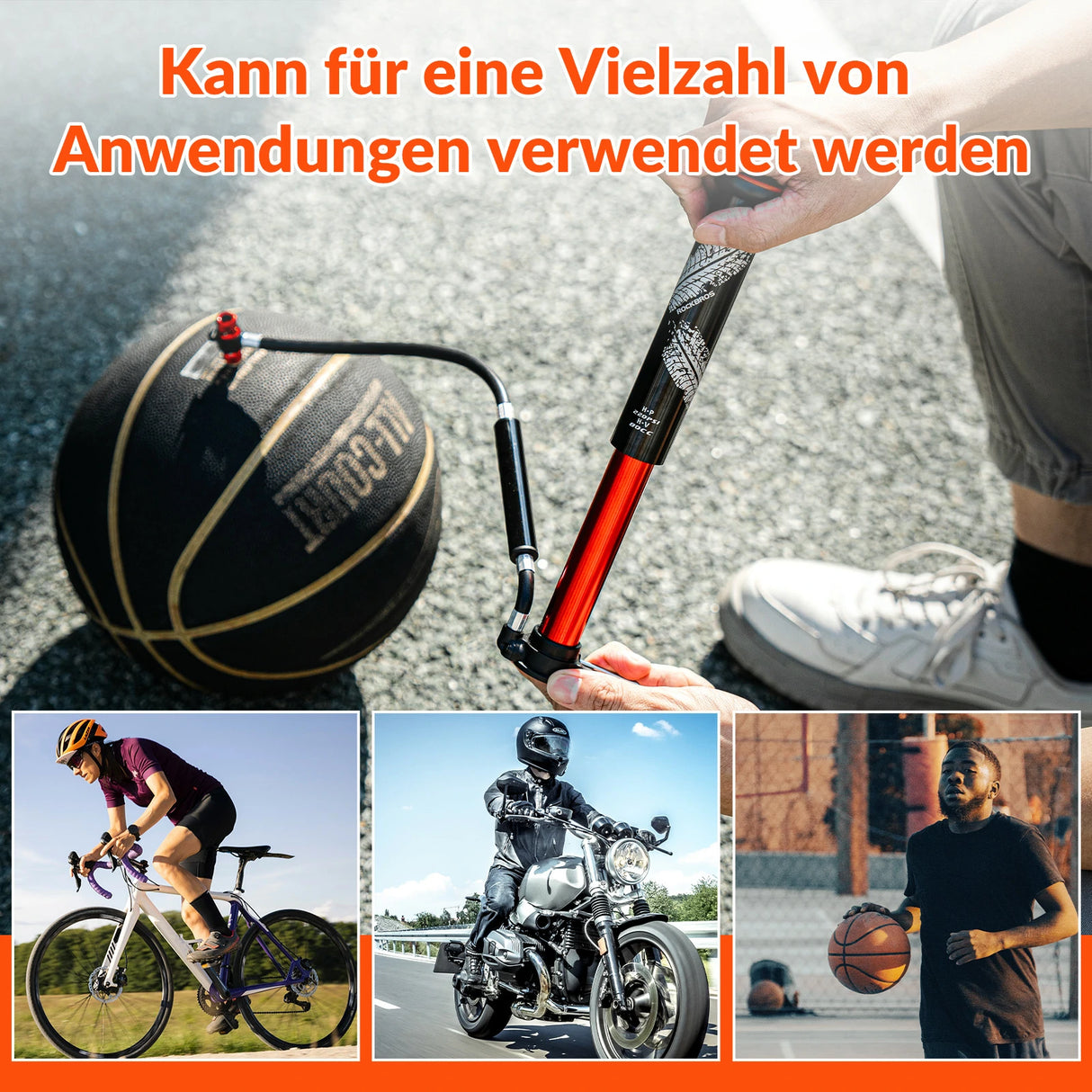 Mini‑Fahrradpumpe 220 PSI – Hochdruck‑Aluminium‑Konstruktion