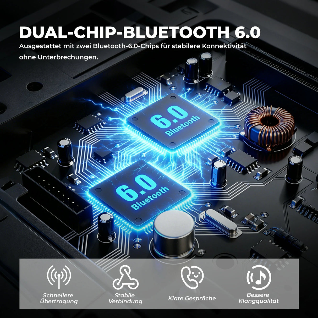 Motorrad‑Intercom Bluetooth Headset – 300 m Reichweite, IP56 wasser‑ & staubdicht