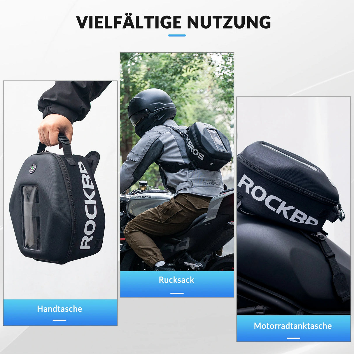 Motorrad‑Tankrucksack – Mit Regenschutz & abnehmbaren Schultergurten, 7 L