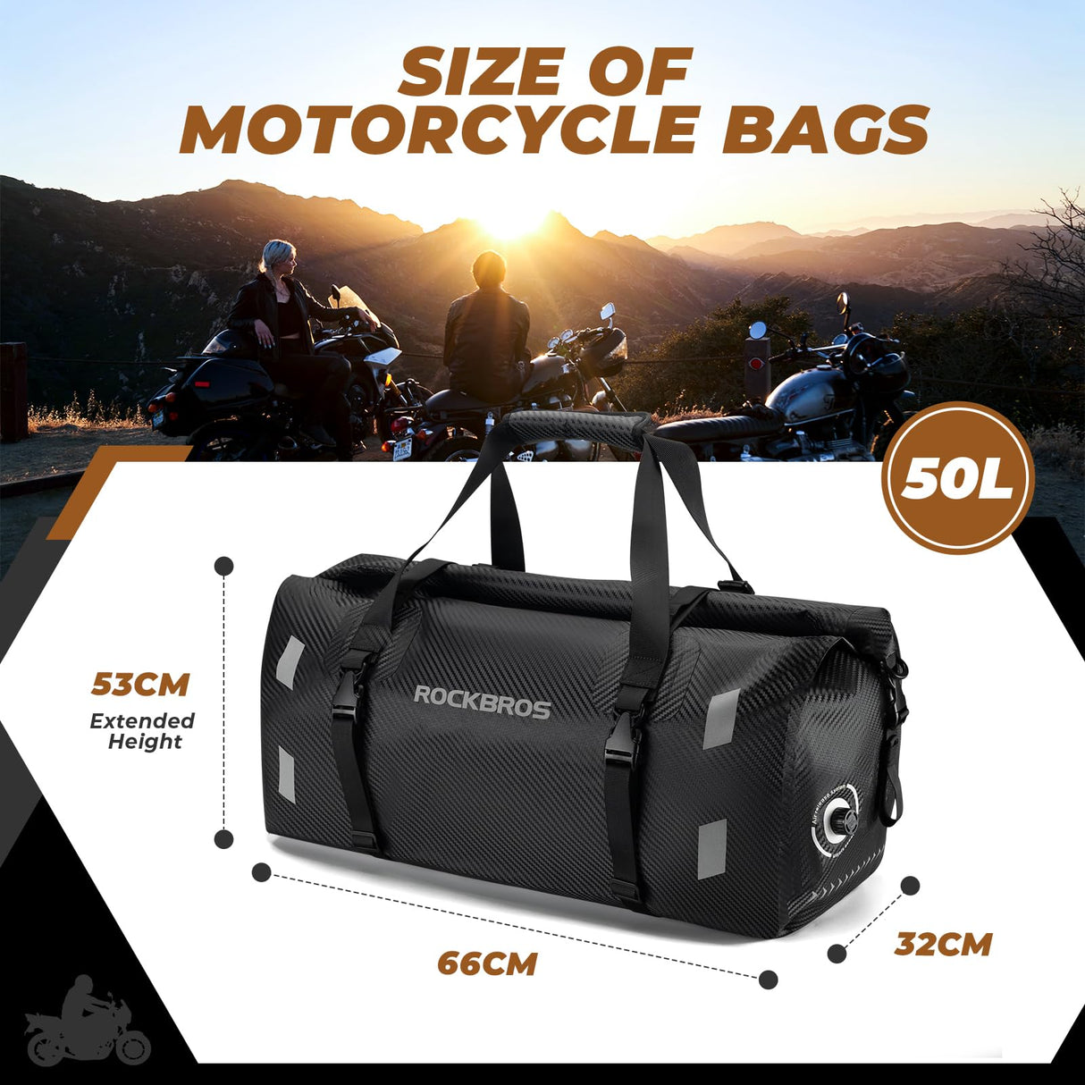 Motorradtasche Motorrad Hecktasche 100% Wasserdichter 20L-60L