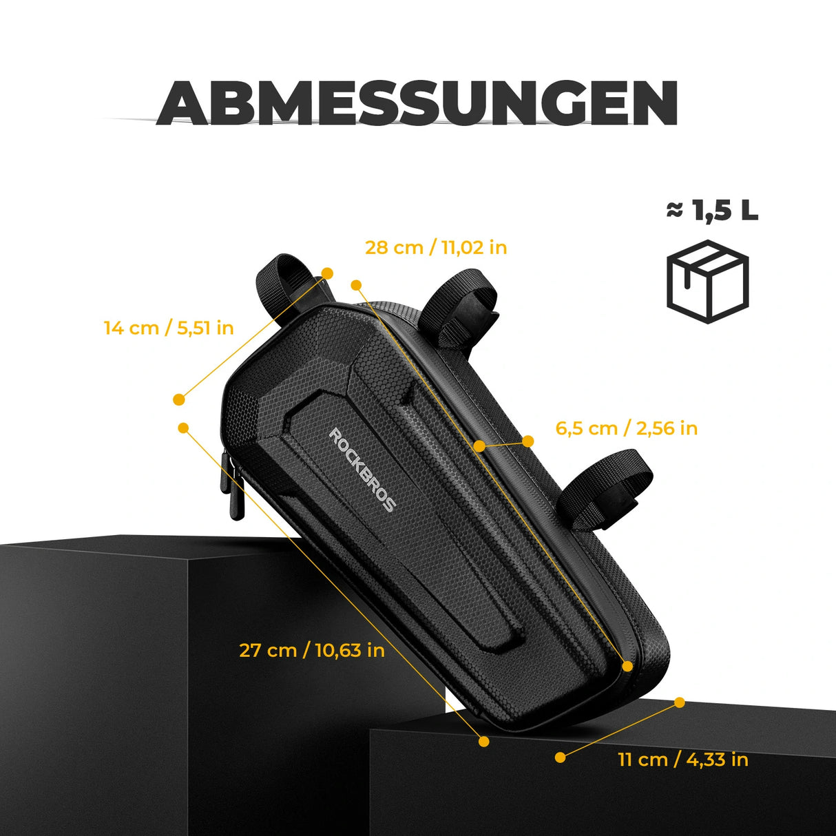 Motorradtasche Motorrad Rahmen Dreieckstasche 1,5L, Eva Wasserdicht und Robust - ROCKBROS-EU