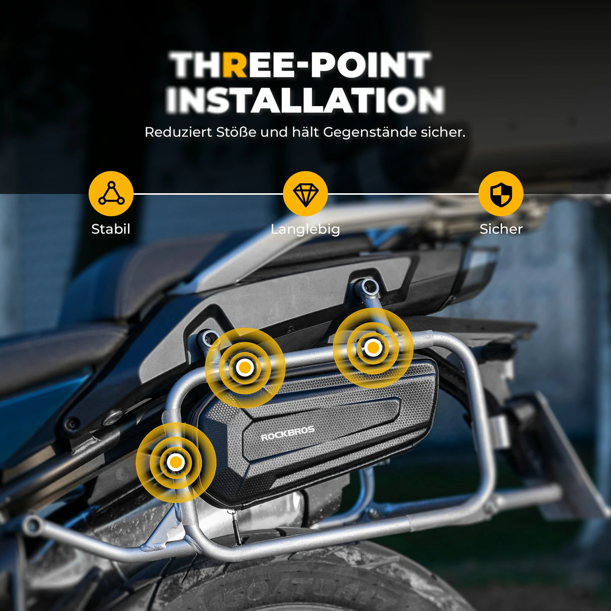 Motorradtasche Motorrad Rahmen Dreieckstasche 1,5L, Eva Wasserdicht und Robust - ROCKBROS-EU