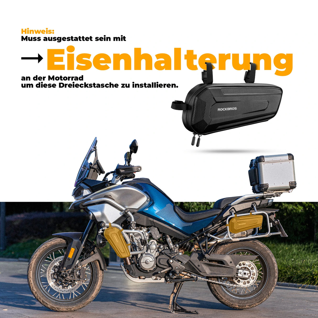 Motorradtasche Motorrad Rahmen Dreieckstasche 1,5L, Eva Wasserdicht und Robust - ROCKBROS-EU