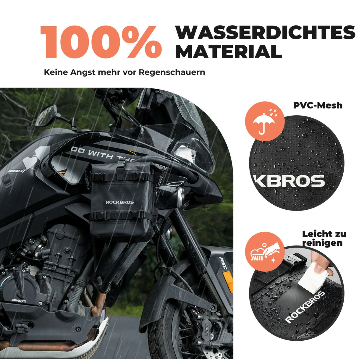 Motorradtaschen – 100% wasserdicht 5 L, Seitentasche mit Schultergurt