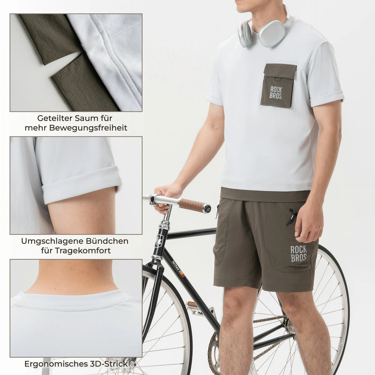 Mountainbike Radtrikot – Kurzarm Herren mit Magnet‑Brusttasche