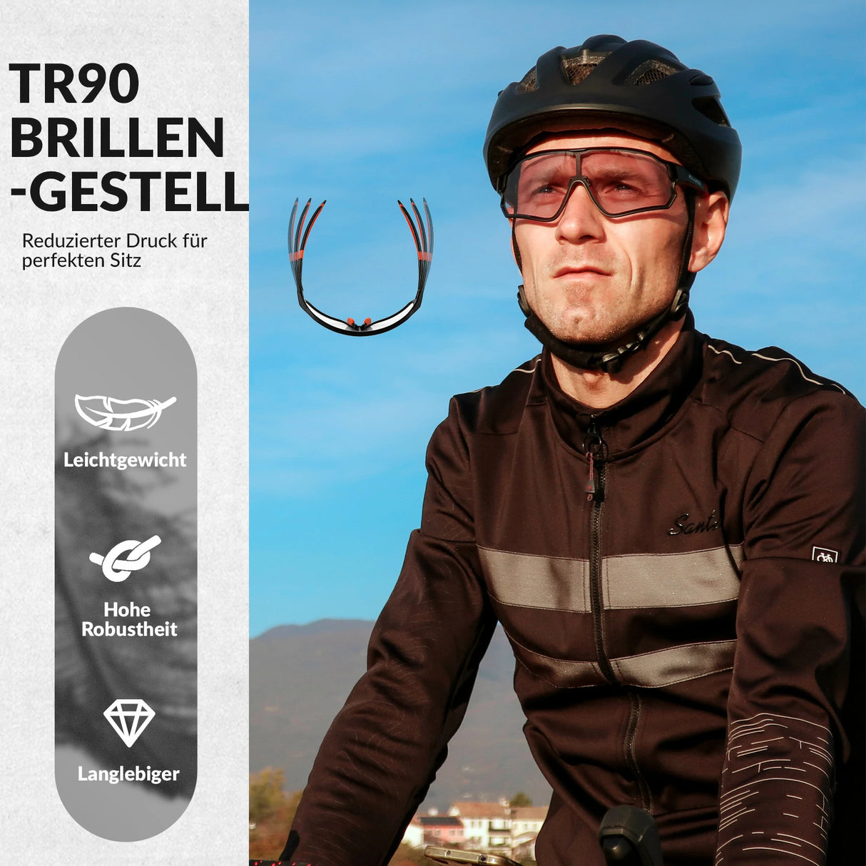 ROCKBROS Fahrradbrille Sonnenbrille Photochrom/Polarisiert UV400