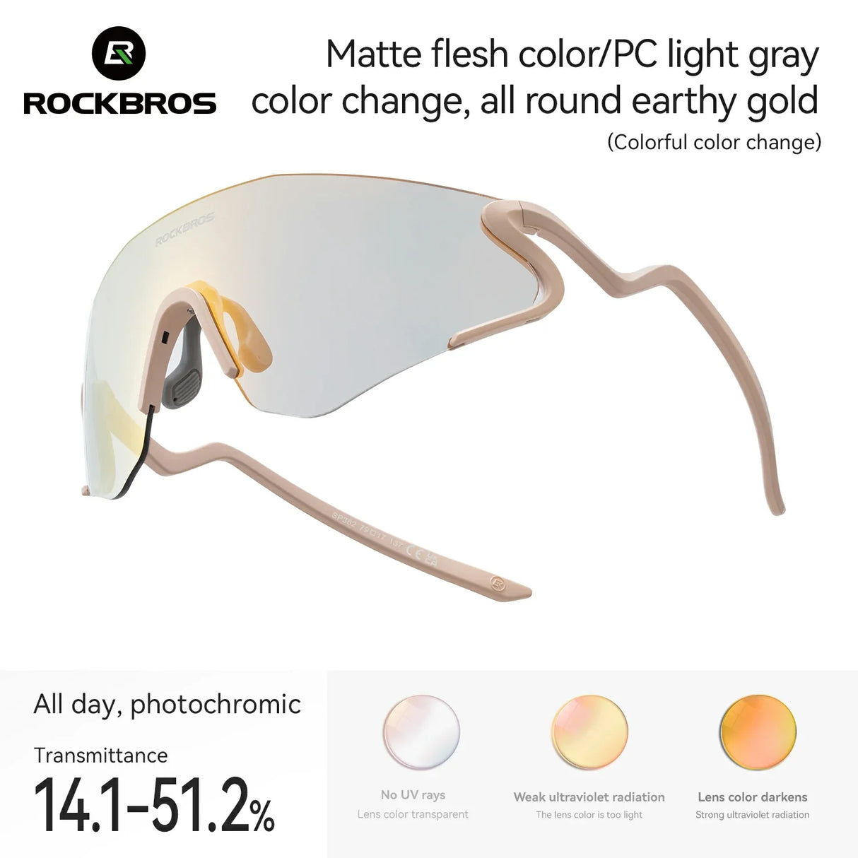 Photochrome Fahrradbrille mit UV400 Schutz
