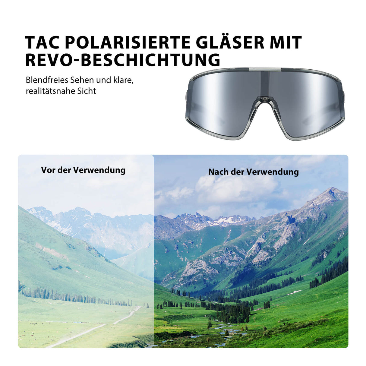 Polarisierte Fahrradbrille Ultraleicht UV400 Schutz 4 Farben - ROCKBROS-EU