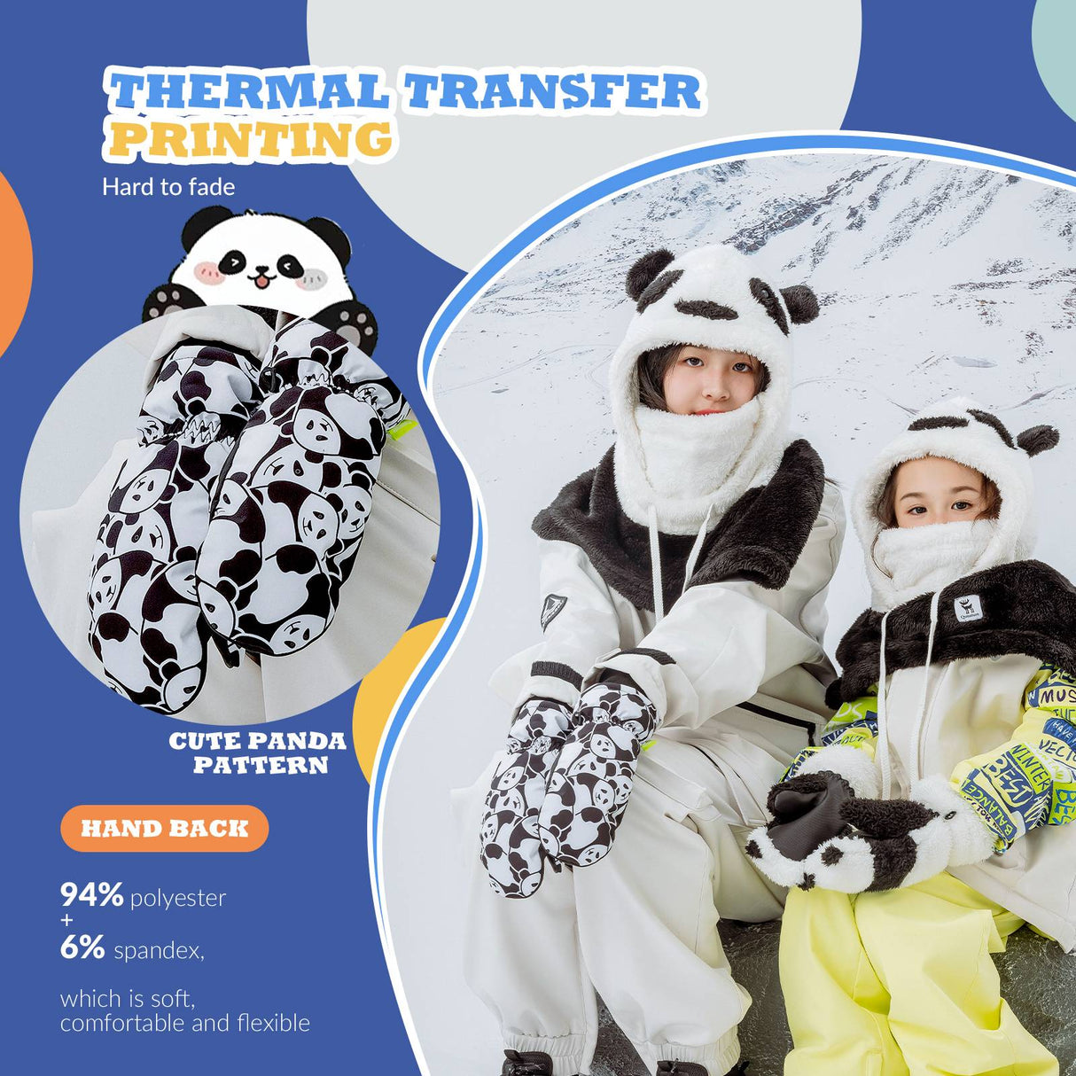 Qunature Kinder Winddichte Skihandschuhe