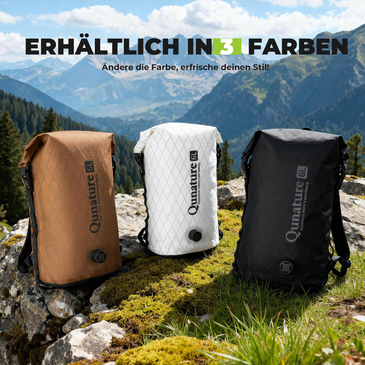 Qunature Lenkertasche 6L/12L – Wasserdicht & Leicht für Fahrrad und Outdoor