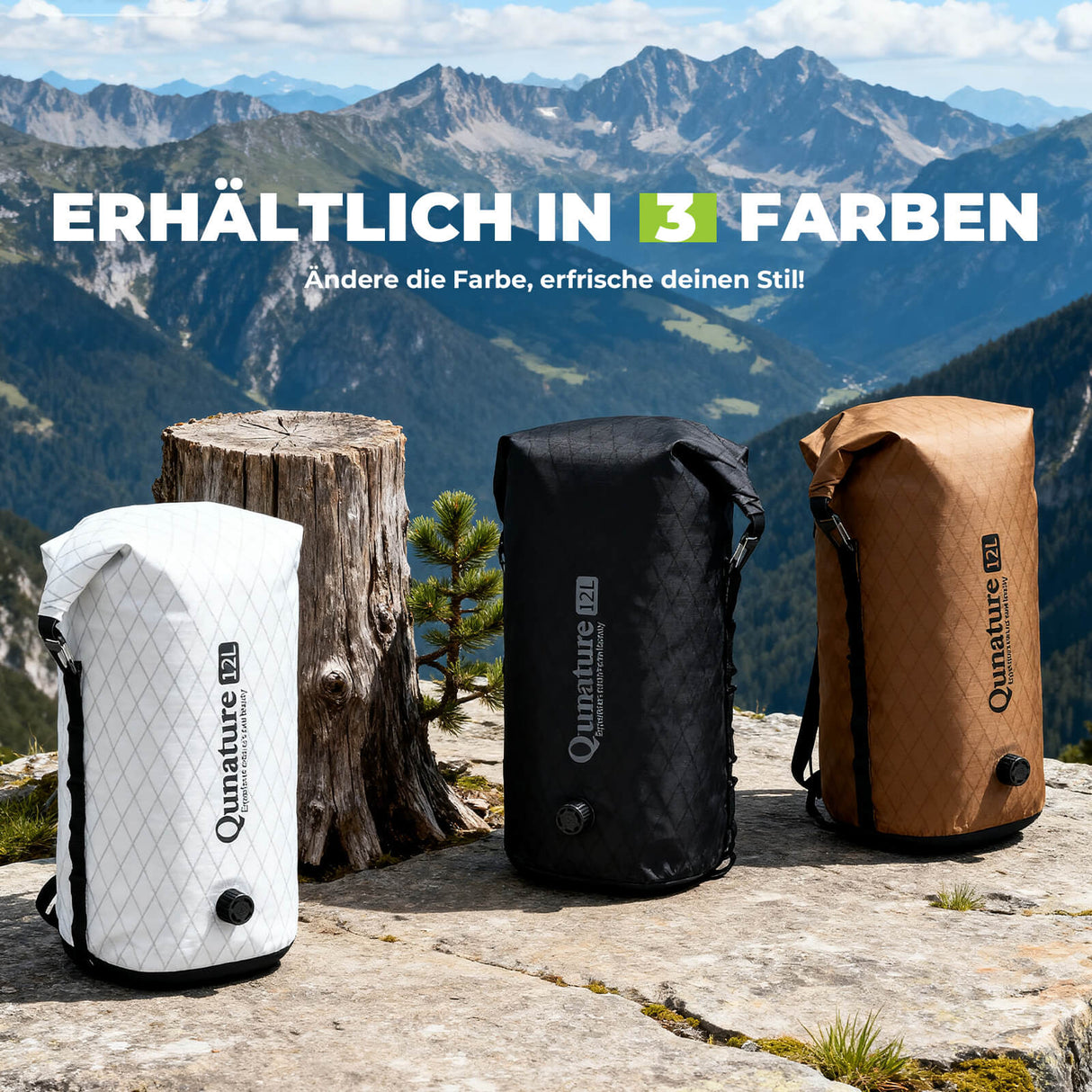 Qunature Lenkertasche 6L/12L – Wasserdicht & Leicht für Fahrrad und Outdoor