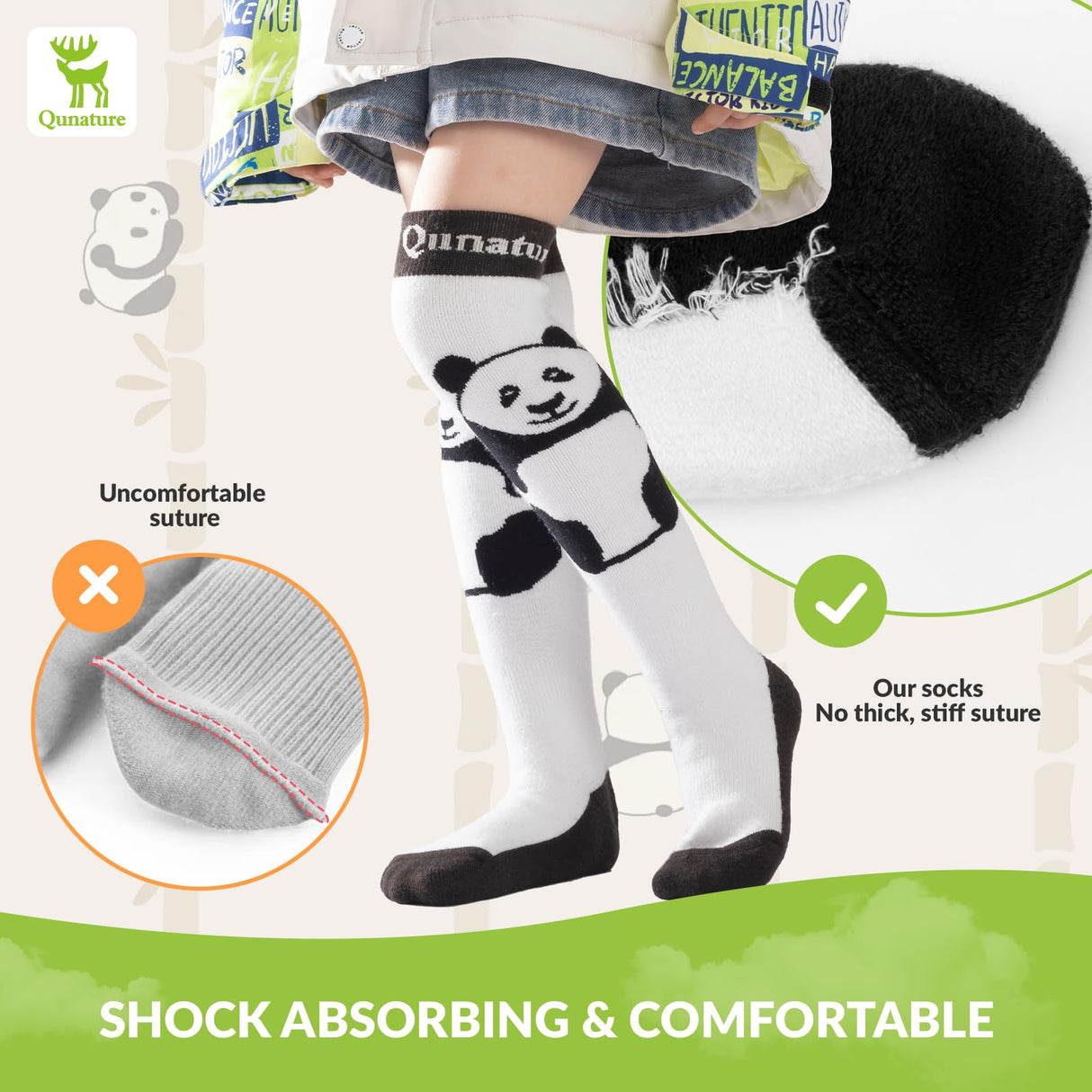Qunature Kinder-Skisocken – Thermosocken für den Winter (1 Paar)