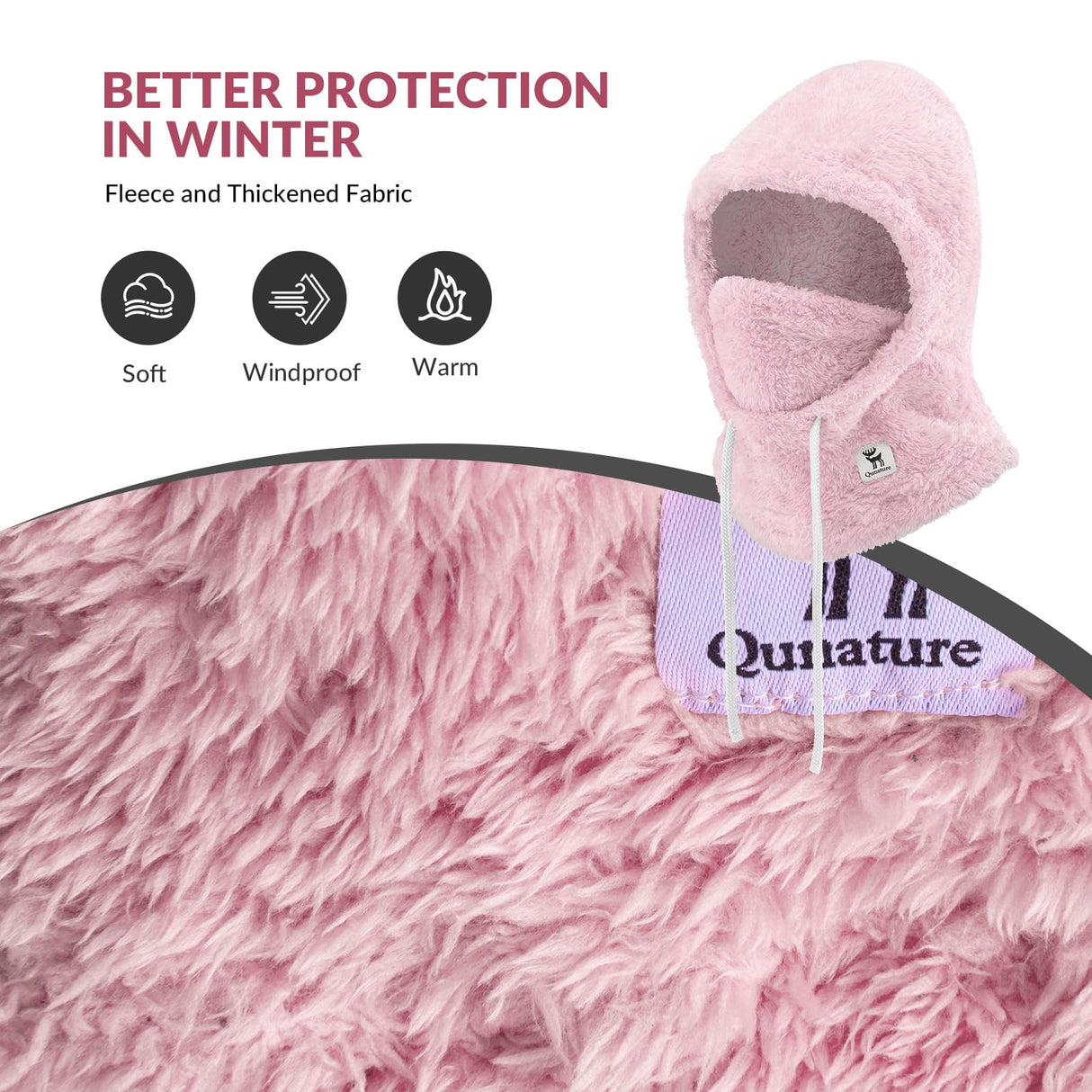 Qunature Sturmhaube Winter – Warme Balaclava Thermo Winddichte Sturmmaske Skimaske