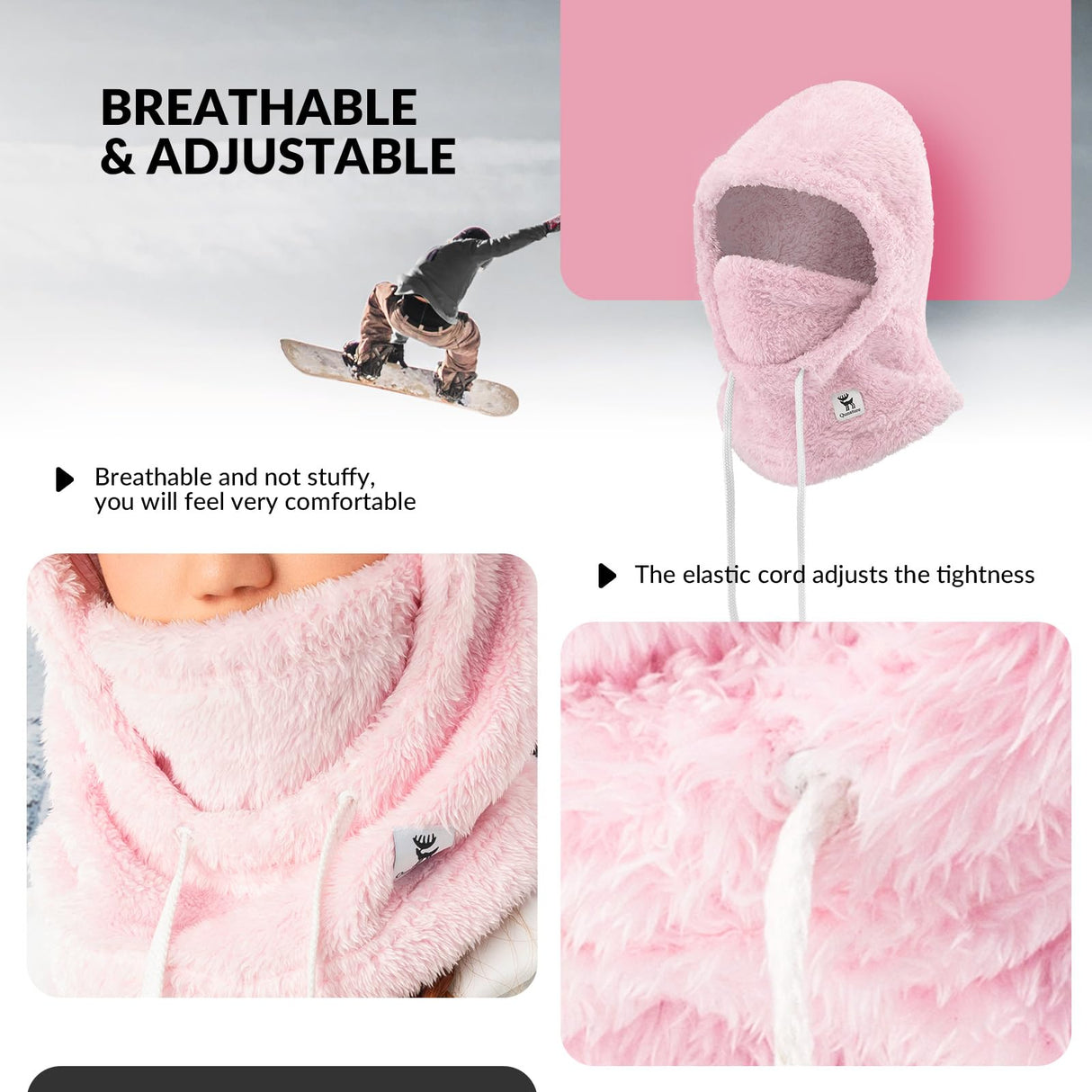 Qunature Sturmhaube Winter – Warme Balaclava Thermo Winddichte Sturmmaske Skimaske