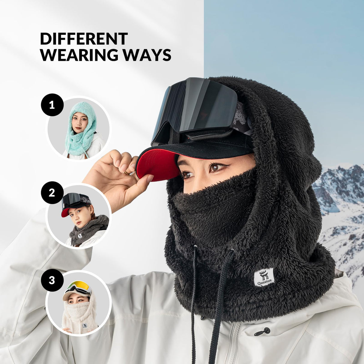 Qunature Sturmhaube Winter – Warme Balaclava Thermo Winddichte Sturmmaske Skimaske
