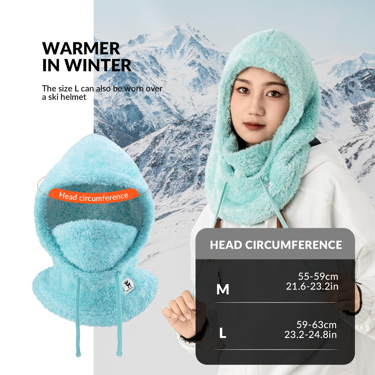 Qunature Sturmhaube Winter – Warme Balaclava Thermo Winddichte Sturmmaske Skimaske