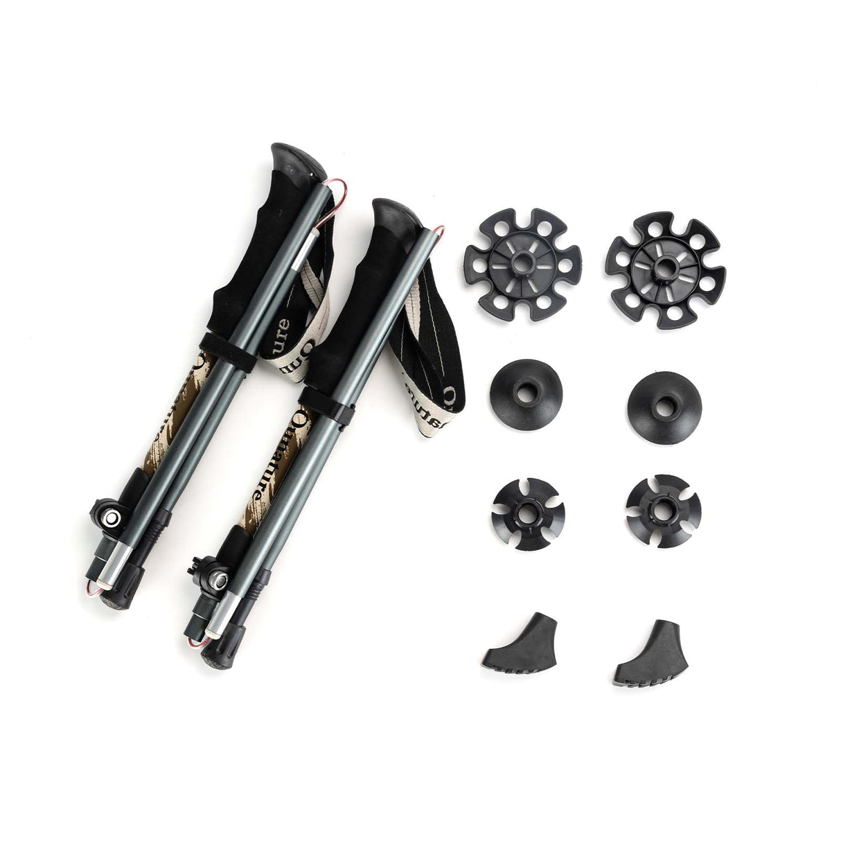 Qunature Trekkingst?cke Faltbar, EVA Anti-Rutsch-Griff Braun