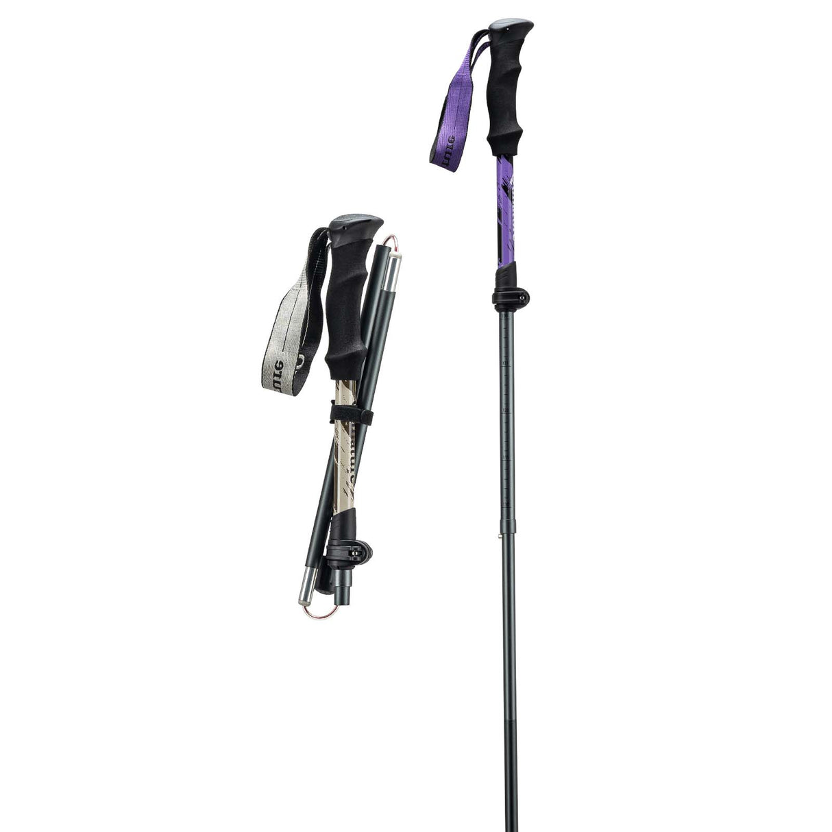 Qunature Trekkingst?cke Faltbar, EVA Anti-Rutsch-Griff Lila