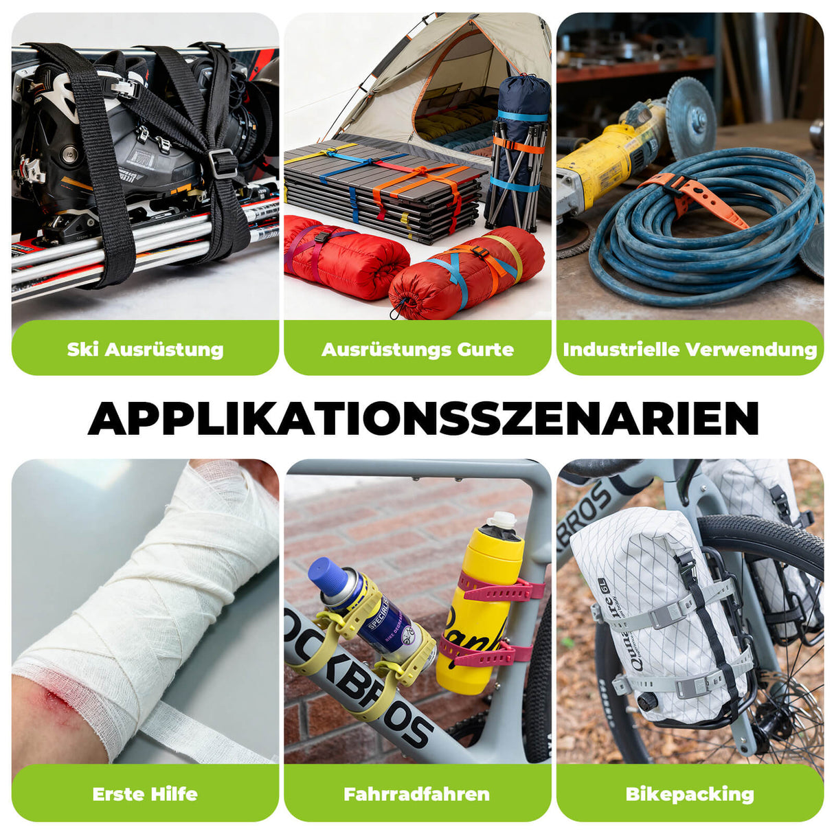 Qunature Universelle Outdoor-Spanngurte – Verlängerbar & Extrem Belastbar