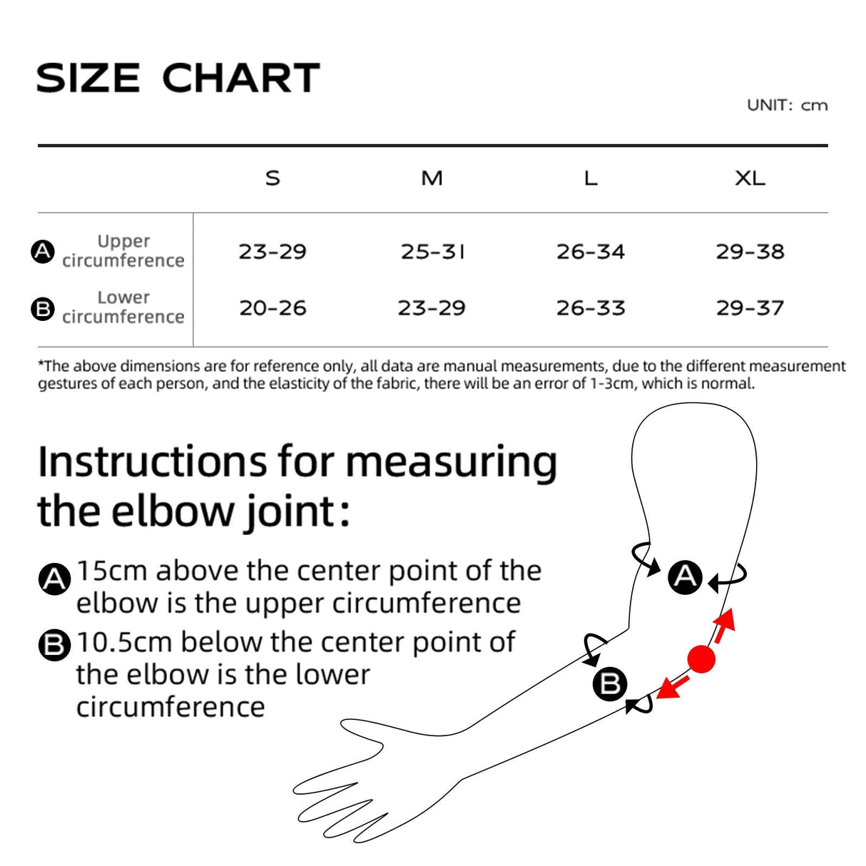 Qunature Verstellbare Weiche Ellenbogenschoner mit SBR Polster