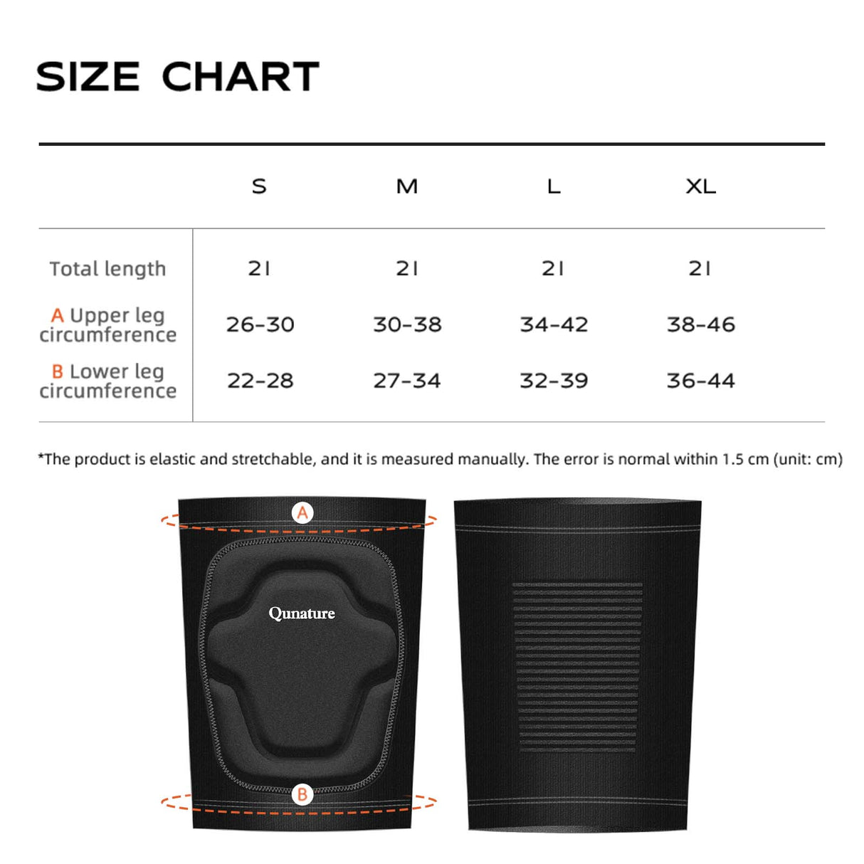 Qunature Verstellbare Weiche Knieschoner mit SBR Polster