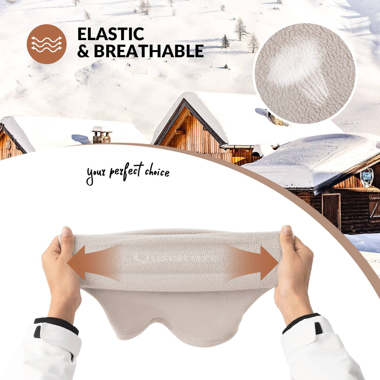 Qunature Winddichte Fleece Sturmhaube Balaclava Skimaske Warm #Color_Beige