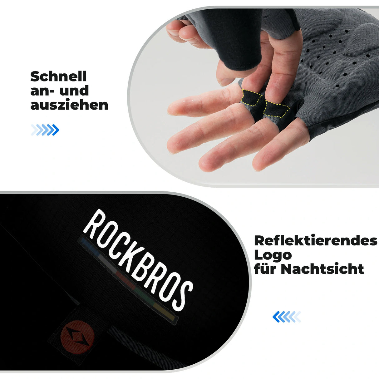 ROAD TO SKY Fahrradhandschuhe – Halbfinger, gepolstert, atmungsaktiv & rutschfest