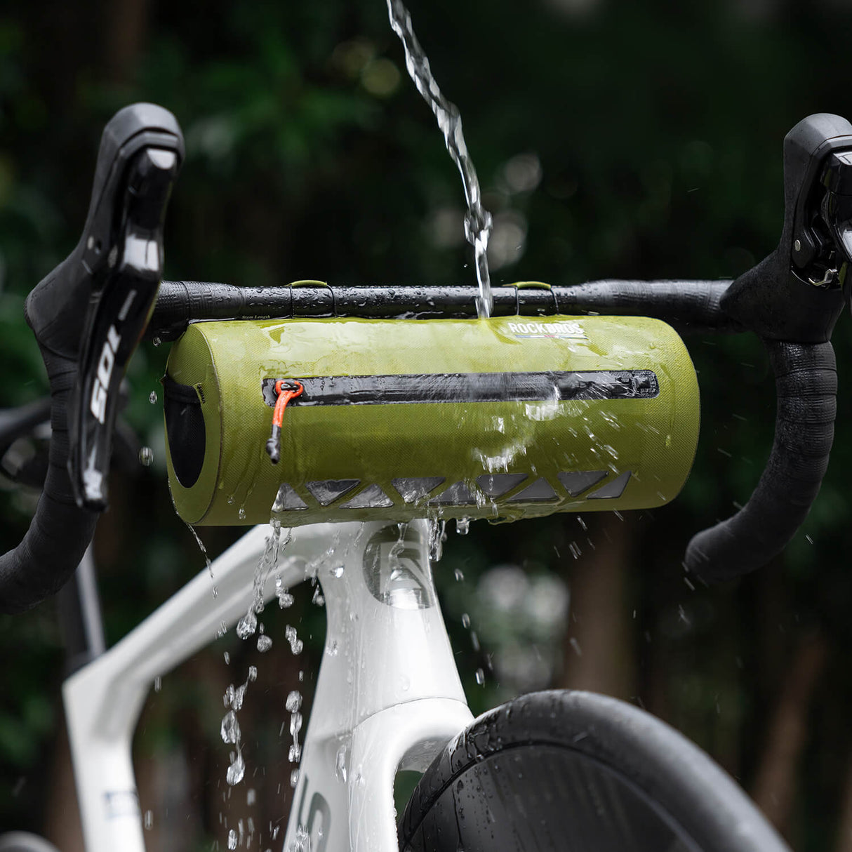 ROAD TO SKY 100 % Wasserdicht Lenkertasche 2L Grün - ROCKBROS-EU