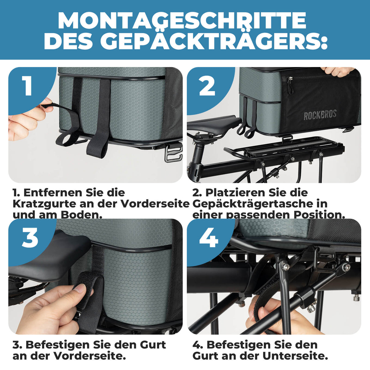 ROAD TO SKY Fahrrad Faltbare Gepäckträgertasche 15-30L Komprimierbar