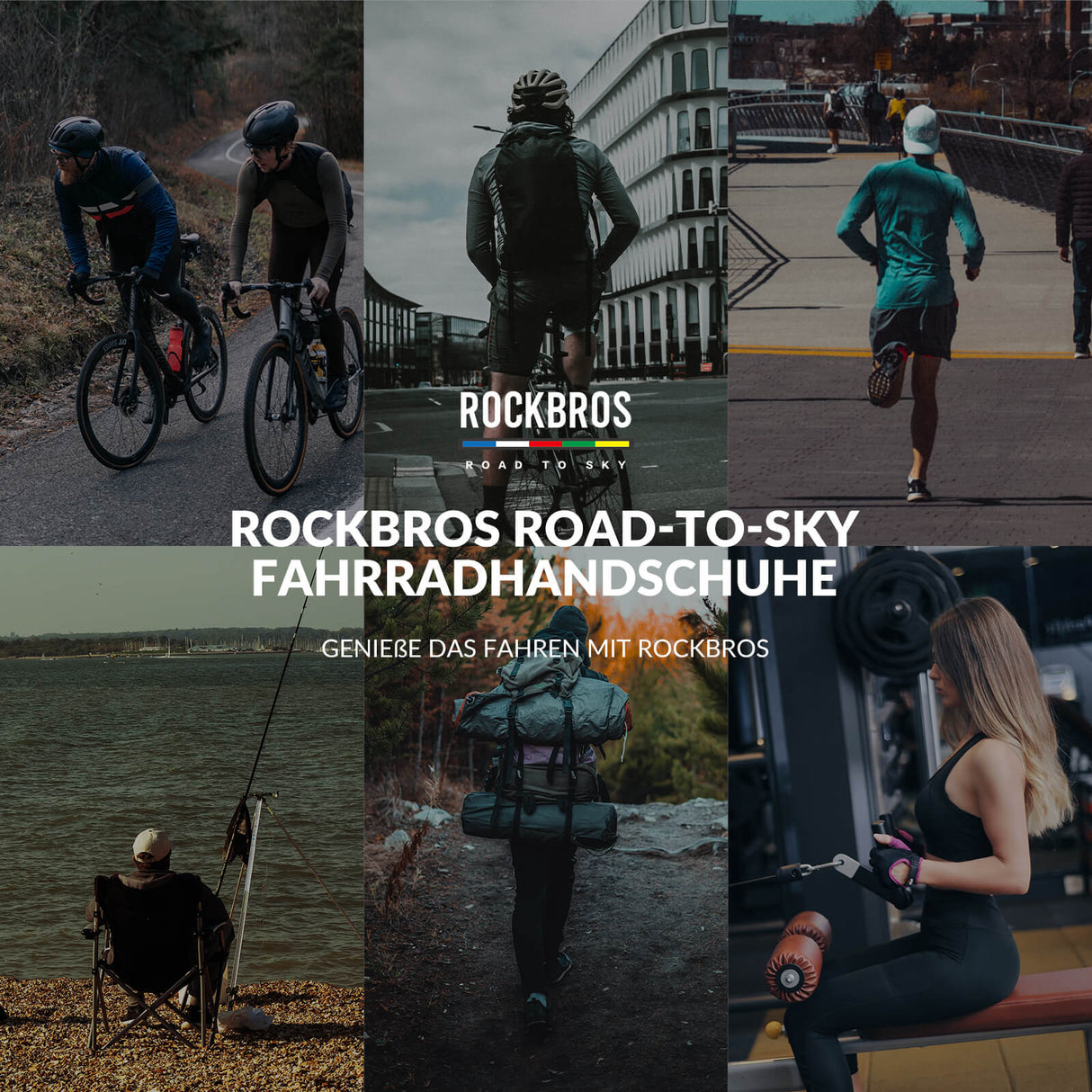 ROAD TO SKY Fahrradhandschuhe mit Touchscreen Atmungsaktiv Herren/Damen