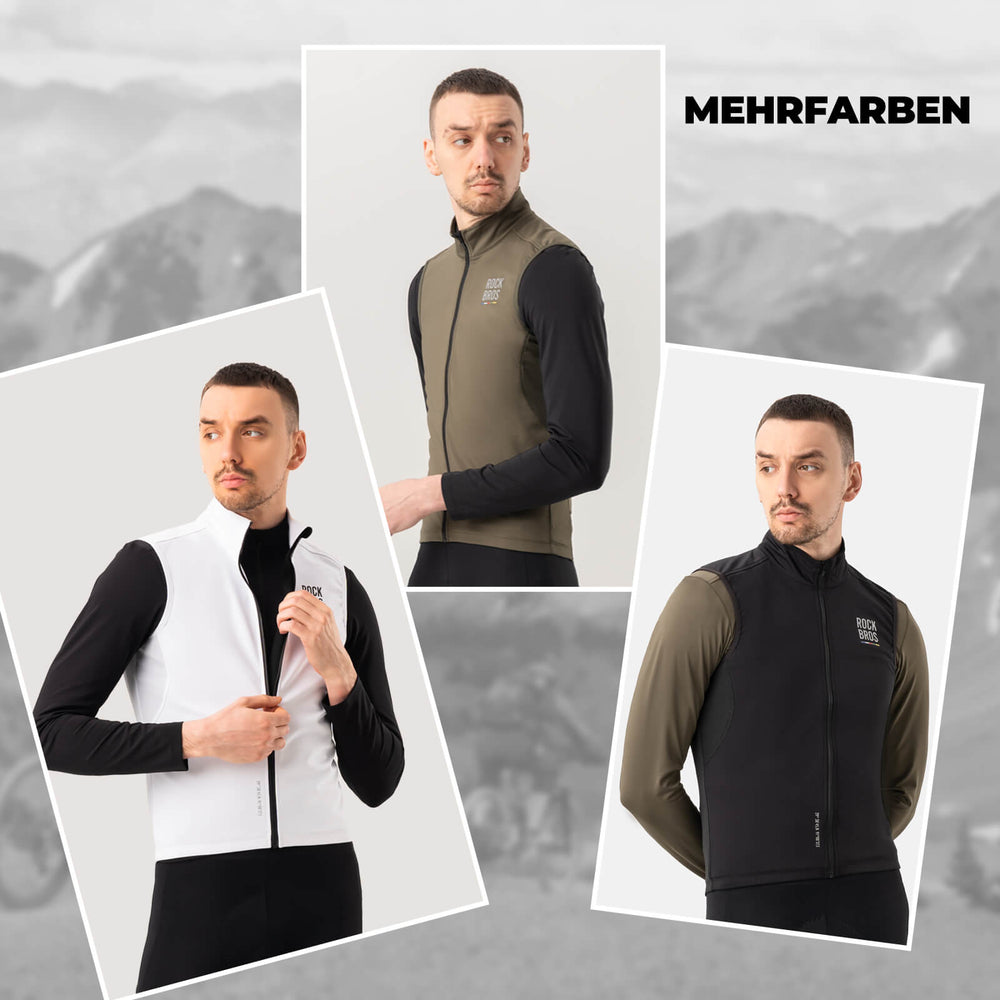 ROAD TO SKY Herren Fahrradjacke Ärmellose Weste Laufweste Atmungsaktiv
