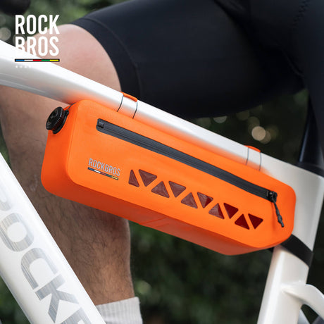 ROAD TO SKY Rahmentasche 100 % Wasserdicht 1,7 L-Orange/Blau